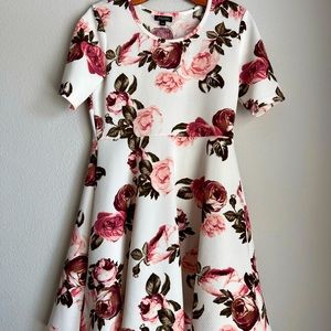 White, Pink, And Purple Floral Dress